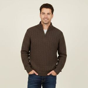 Vintage Woolrich Wool Blend Sweater Men's M Brown Knitted Minimalist Heritage